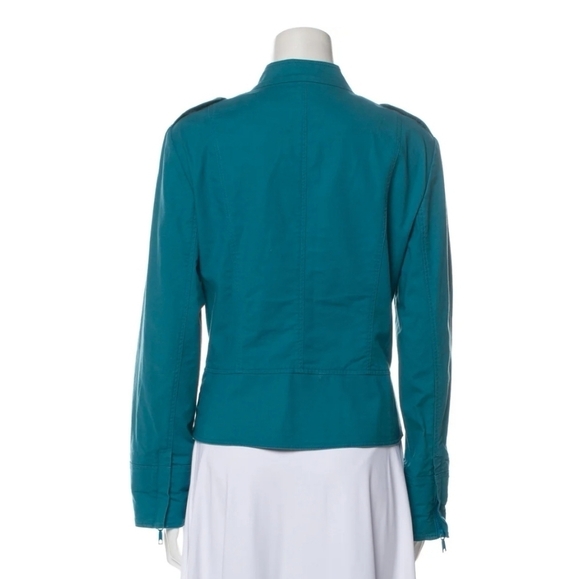 Lafayette 148 blue jacket, military style, spring fall jacket, women's size 12 - Picture 3 of 15